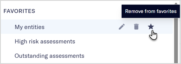 Filled star icon indicating the view is one of your favorites.