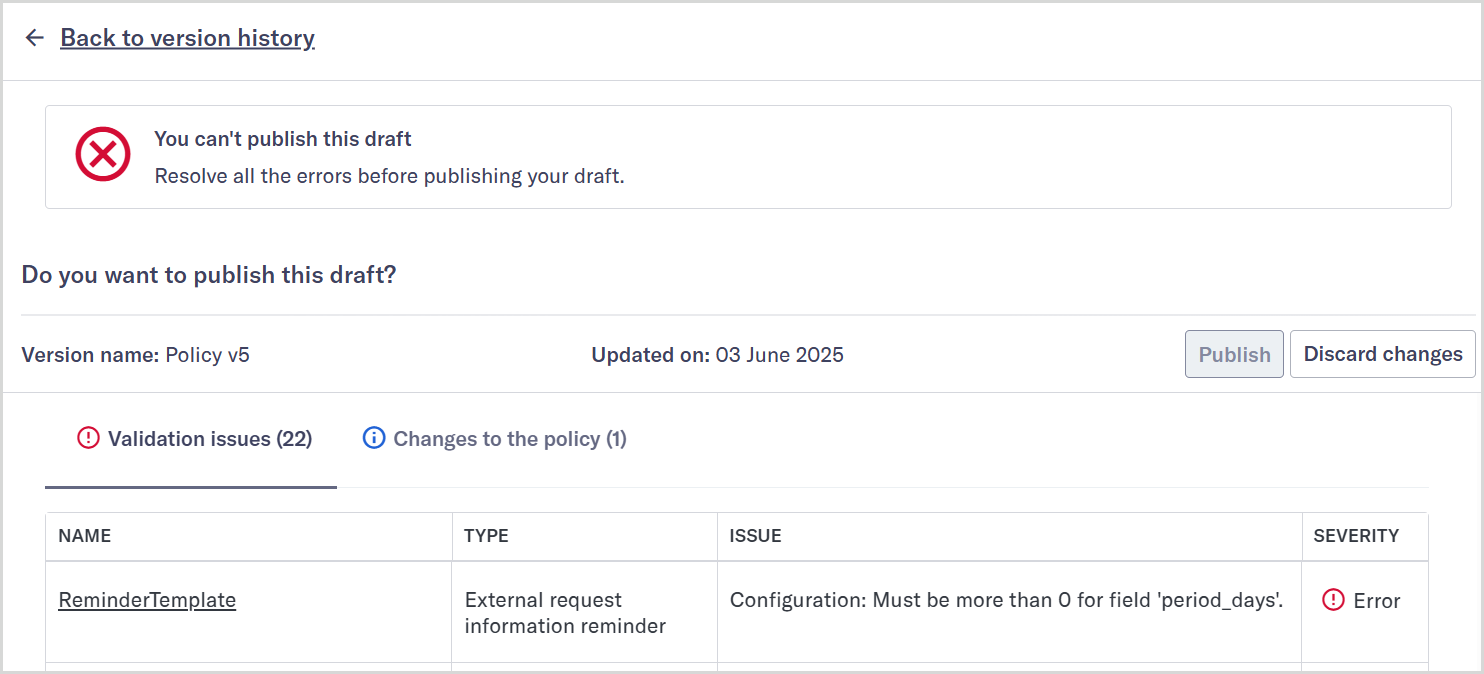 Draft_policy_version_validation.png Draft policy version validation page