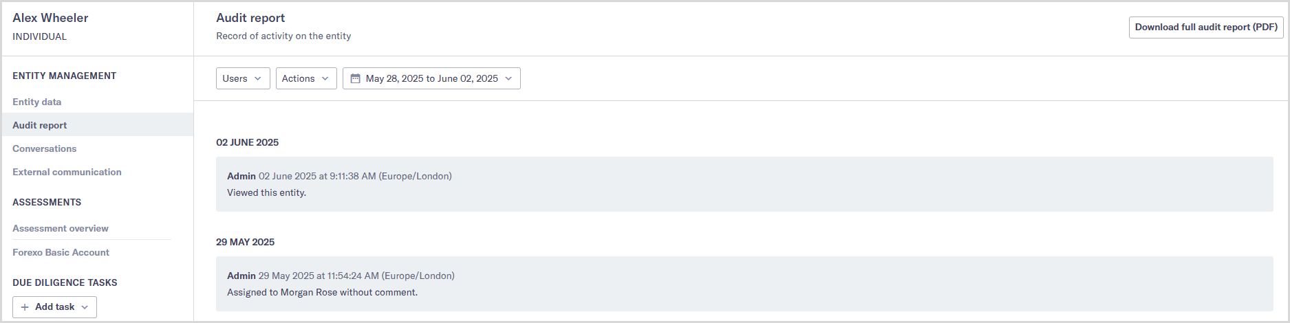 Entity_audit_report.png Audit report tab for an individual entity.