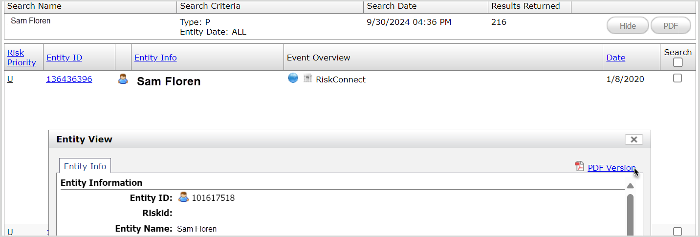 Generate_PDF_using_Grid_Serach_tool.png Screenshot illustrating the process of generating a PDF