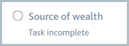 Tasks_Task_incomplete_indicator.png Task indicator in profile sidebar showing that the task is incomplete.