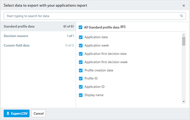 Reporting_Select data to export Reporting_Select data to export
