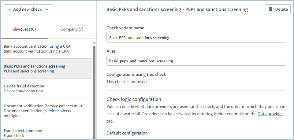 Smart_policies_Check_configuration_details.png Details of an individual check.