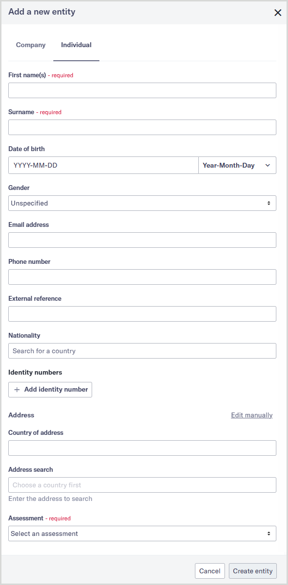 Add_a_new_individual.png Add a new entity dialog open on the Individual tab.