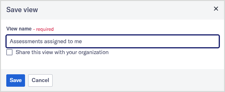 Tutorial_Views_Save_view.png Save view dialog.