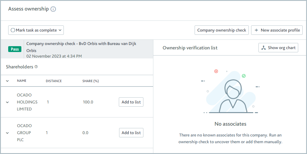 Tasks_Assess_company_ownership.png Assess company ownership task with a completed company ownership check.